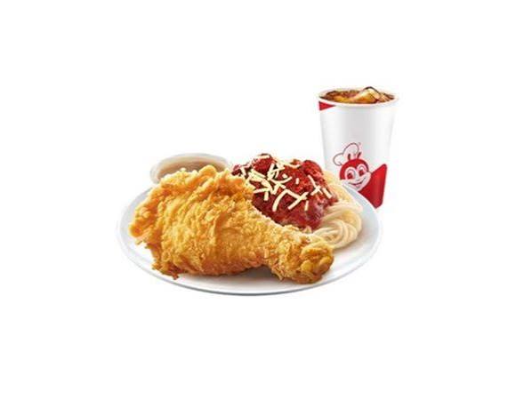 Chickenjoy w/ Spaghetti