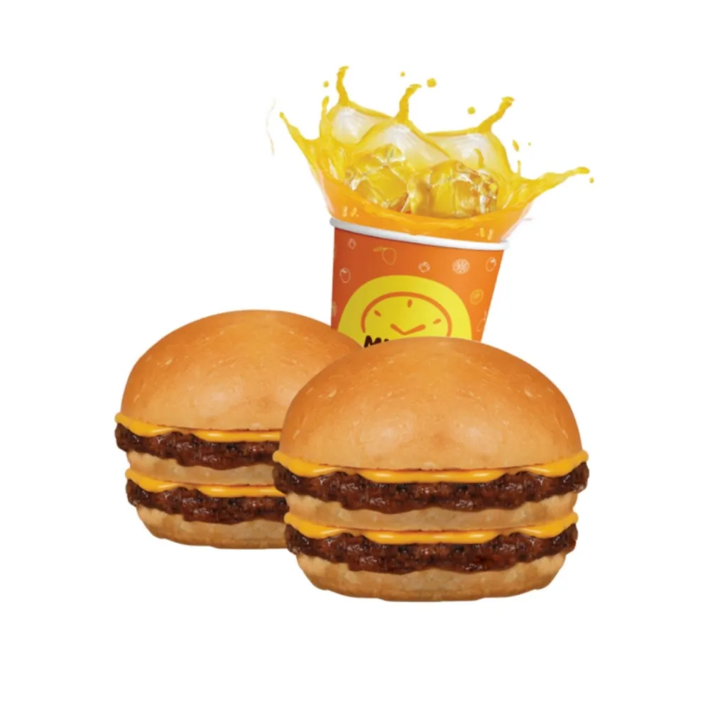 Double Minute Burger with drink
