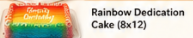 Rainbow Dedication Cake (8x12)