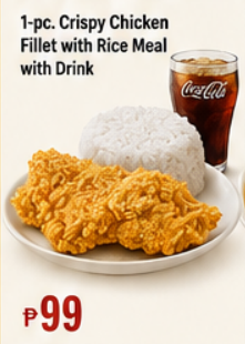 1-pc. Crispy Chicken Fillet with Rice Meal + Drink