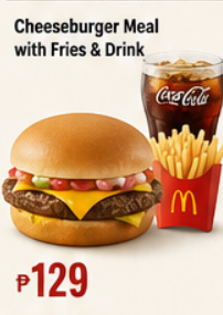 Cheeseburger Meal with Reg Fries & Drink