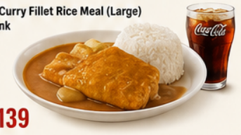 Golden Curry Fillet Rice Meal (Large) + Drink