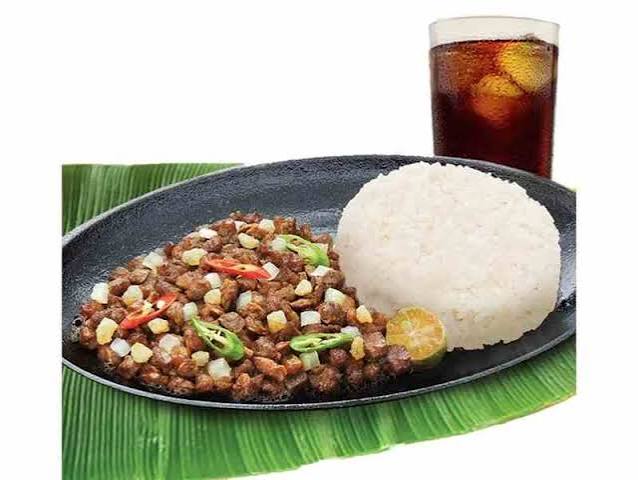 Sisig Liempo Meal with Drinks
